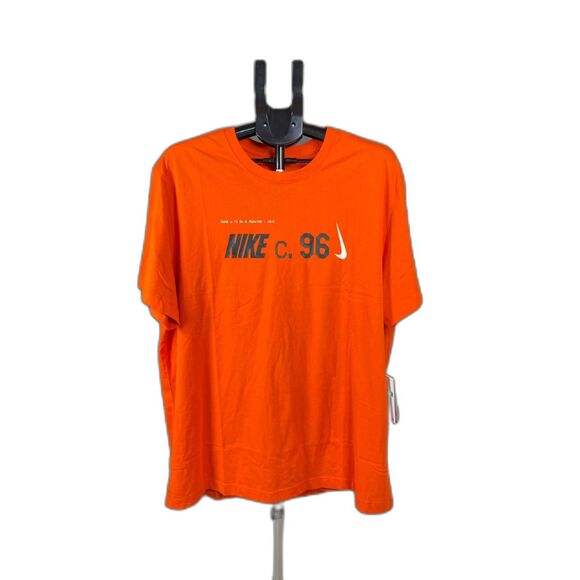 Nike Dri-FIT Graphic Logo Tee Shirt Orange Black White Unisex XL New with Tags - Picture 3 of 6
